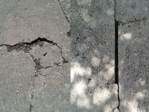 Grietas en una de las pistas del colegio. (Foto: Cedida)