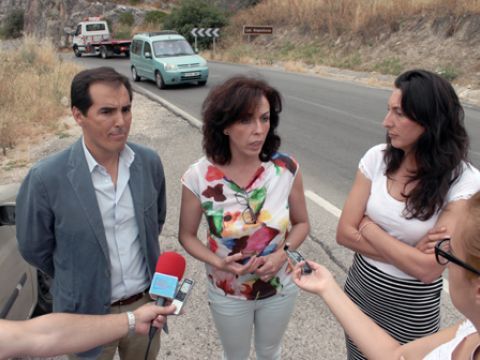 Nieto, Ceballos y López, esta mañana en las inmediaciones de Las Angosturas. (Foto: R. Cobo)