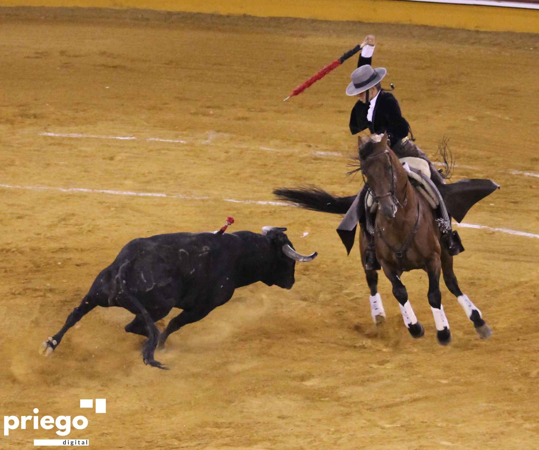 Lea Vicens clavando una banderilla.