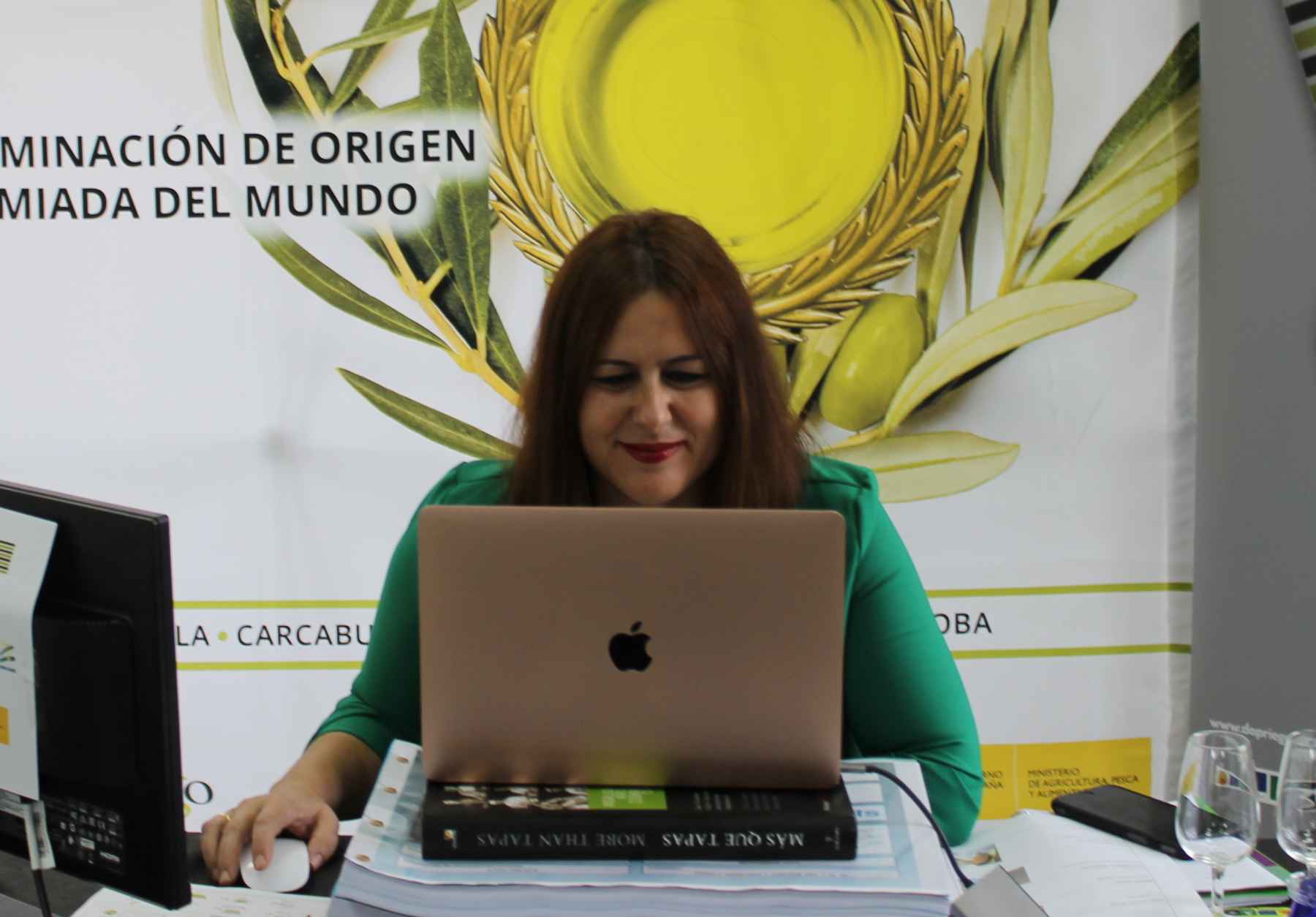 Paqui García durante el encuentro.