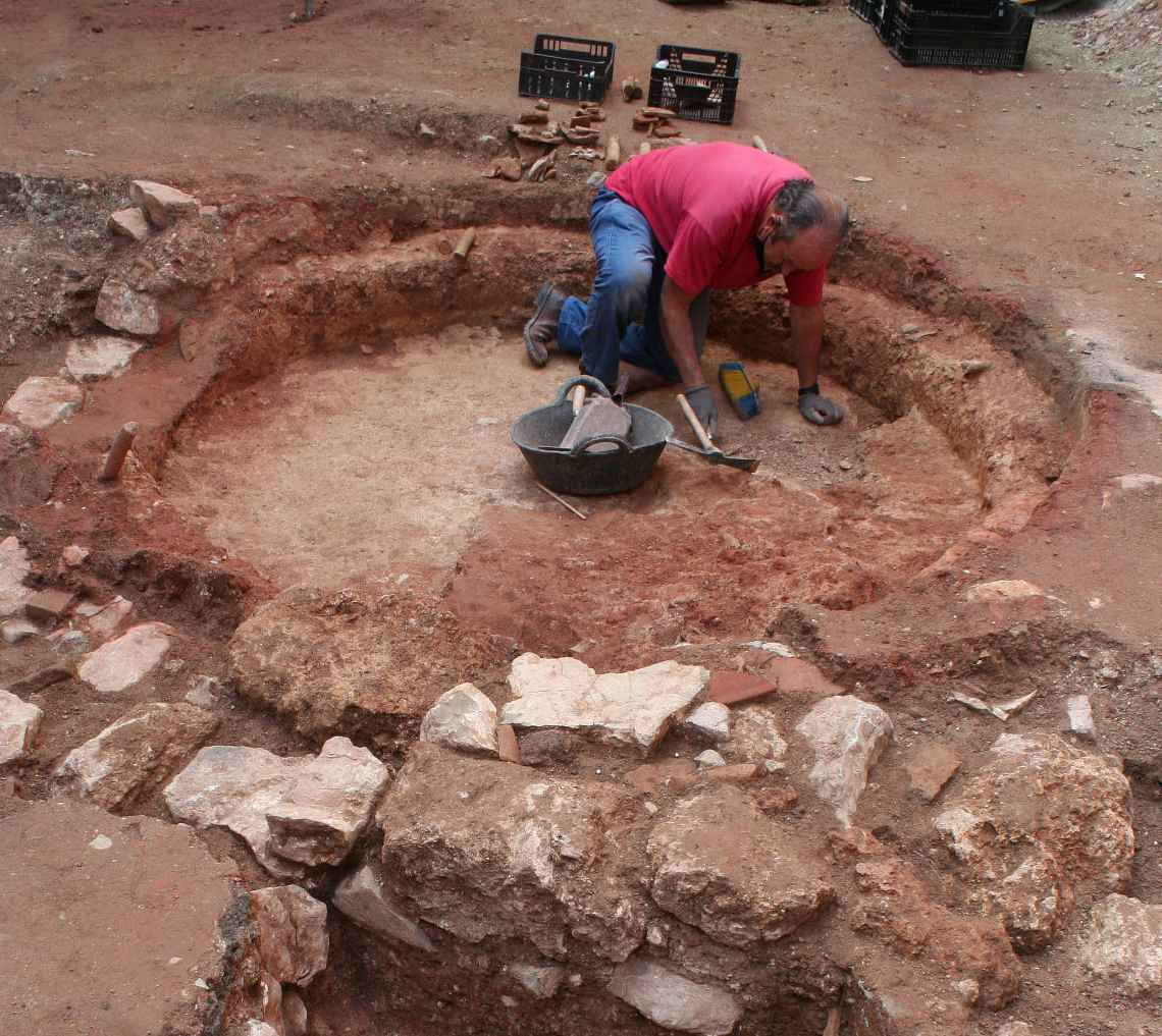 Trabajos de la excavación realizada.