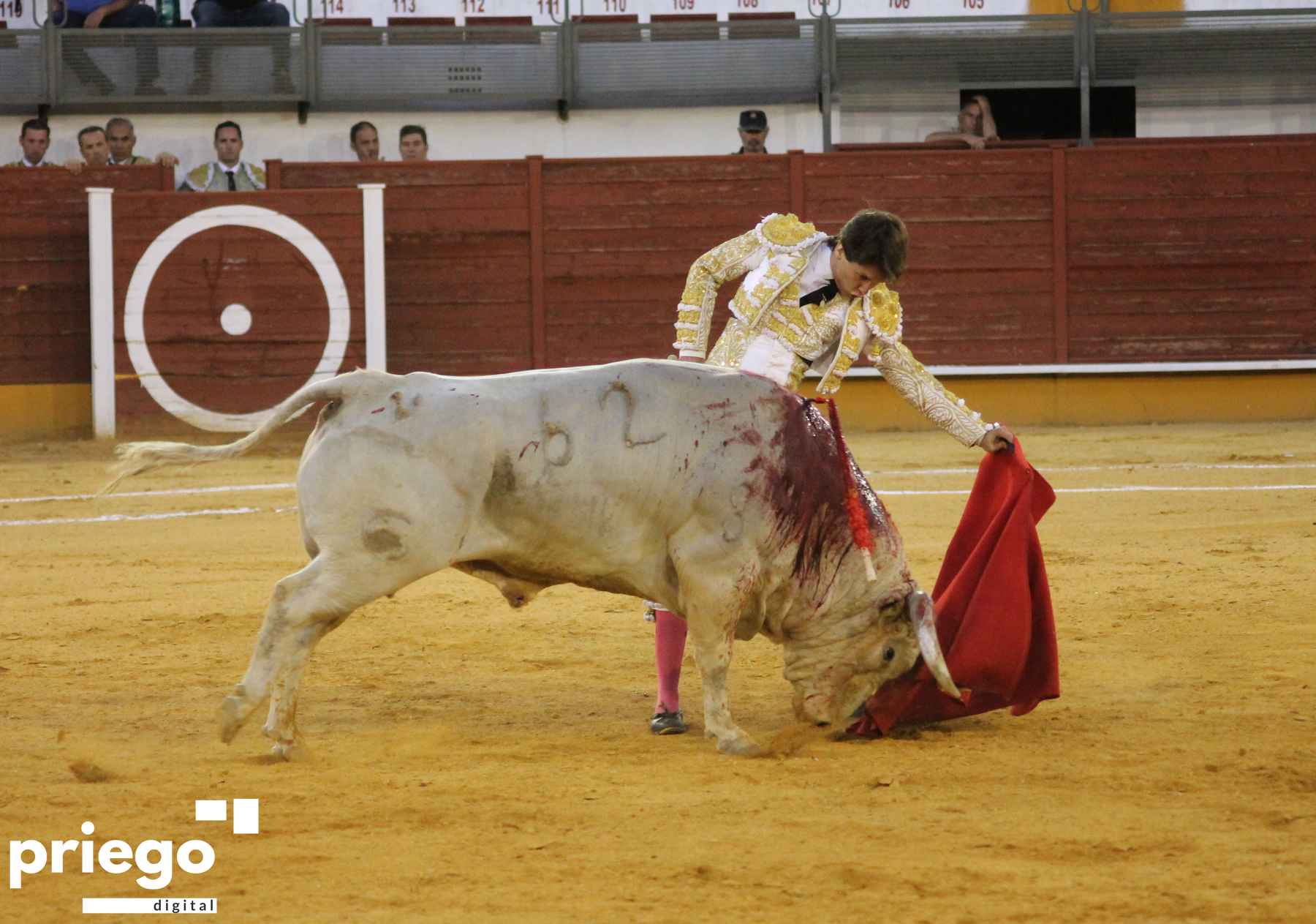 Gilio toreando al natural al bravo ejemplar de Julio de la Puerta que cerraba plaza.