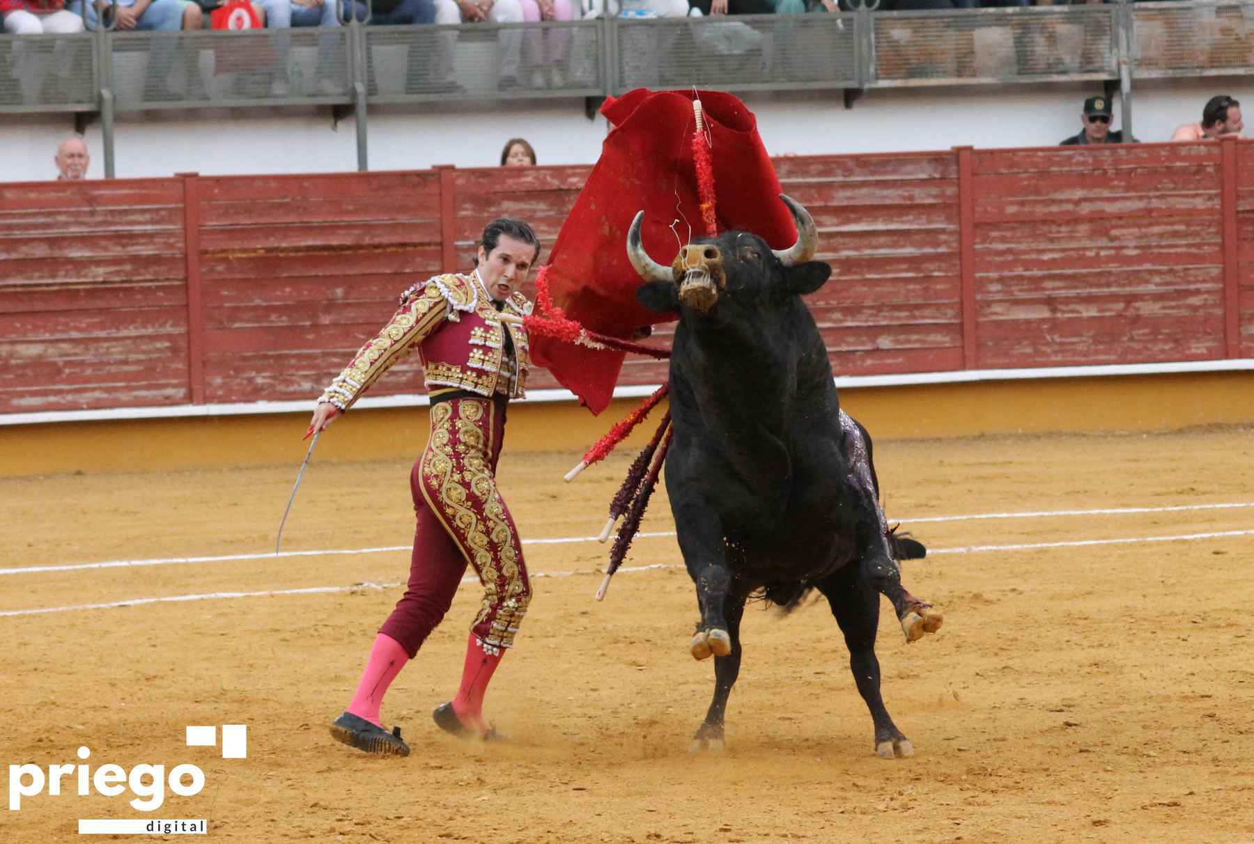Pase de pecho de Curro Durán ayer al tercero de la tarde.