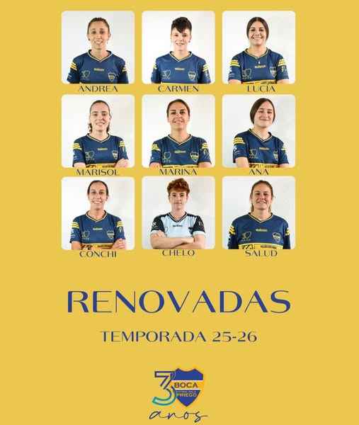 Jugadoras del equipo femenino que siguen esta temporada.