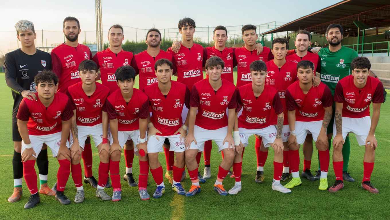 Formación del equipo prieguense en un partido de la presente temporada.