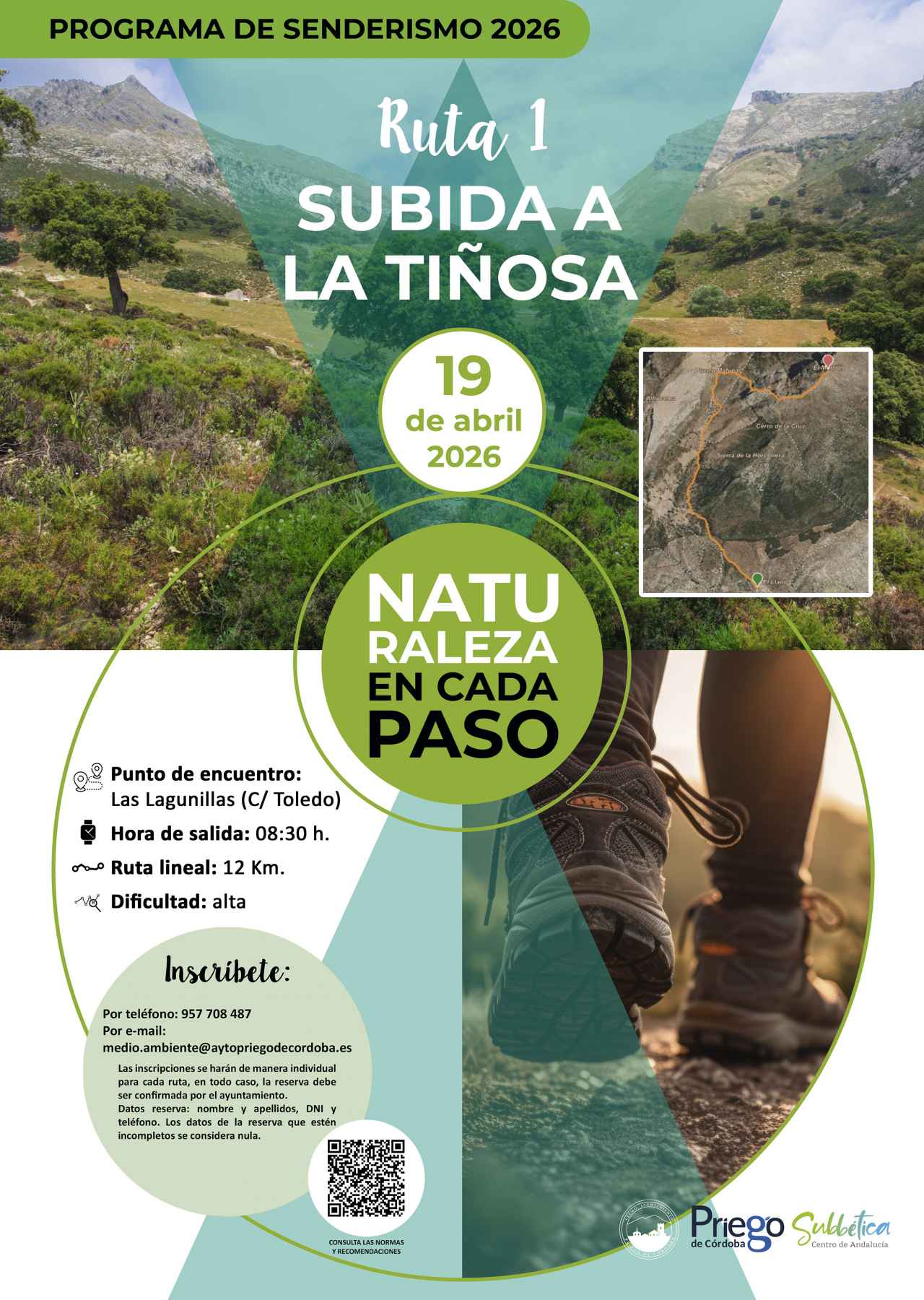 Cartel del programa de senderismo.