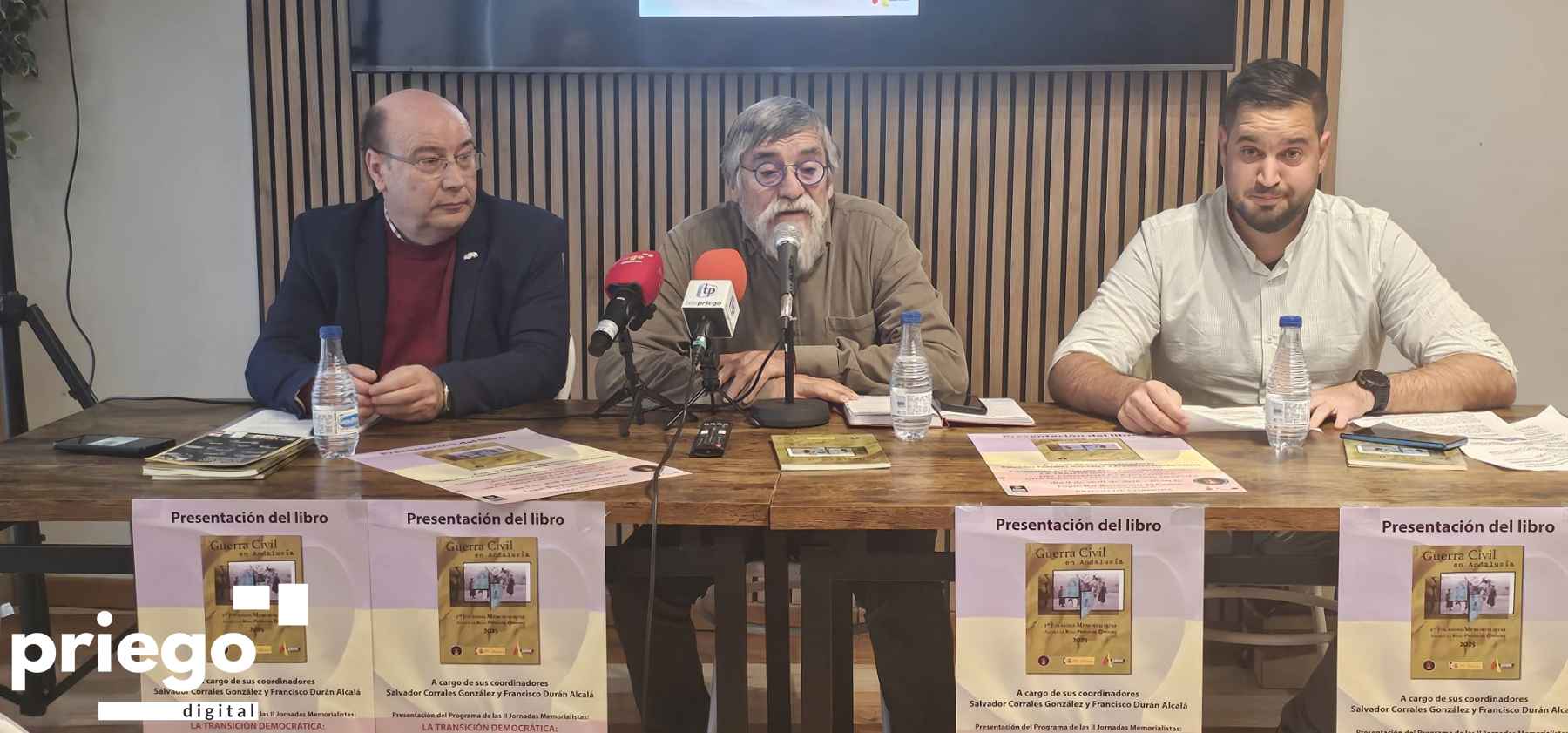 Durán, Almendros y Corrales durante la presentación de las jornadas.