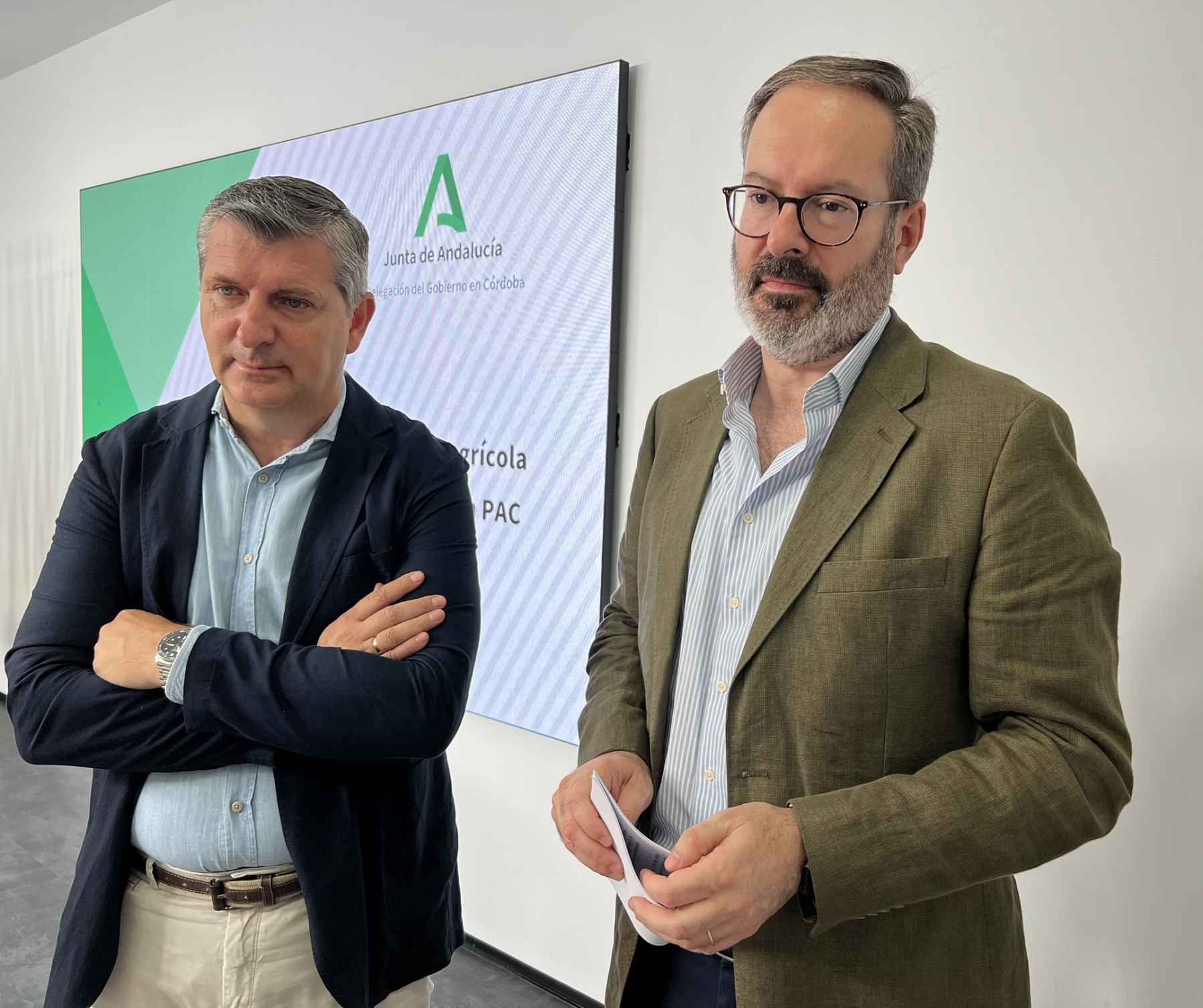 Acosta y Molina tras la comparecencia ante los medios.