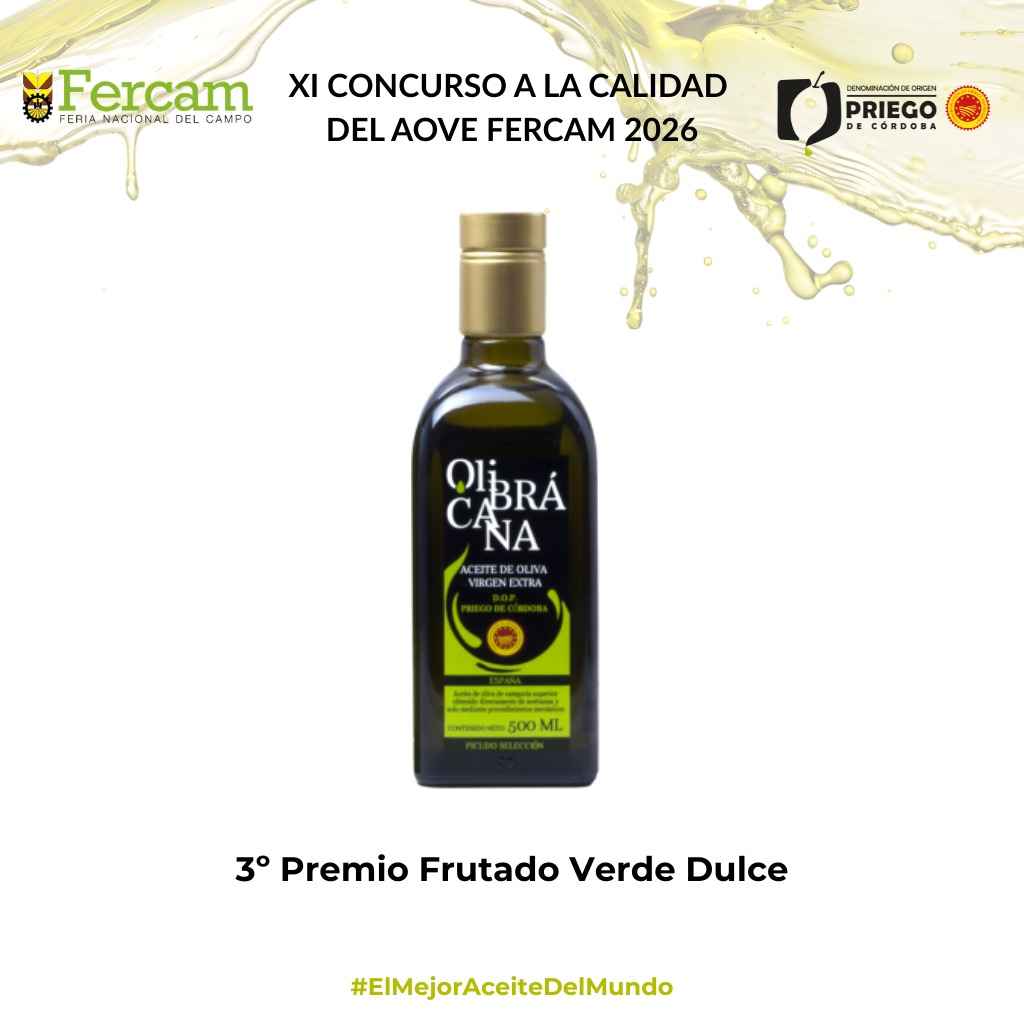 Olibrácana, monovarietal hojiblanca de la S.C.A. Nuestra Señora del Carmen de Almedinilla.