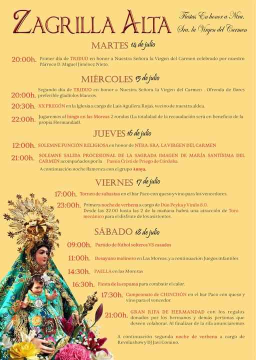 Cartel del programa de actividades.