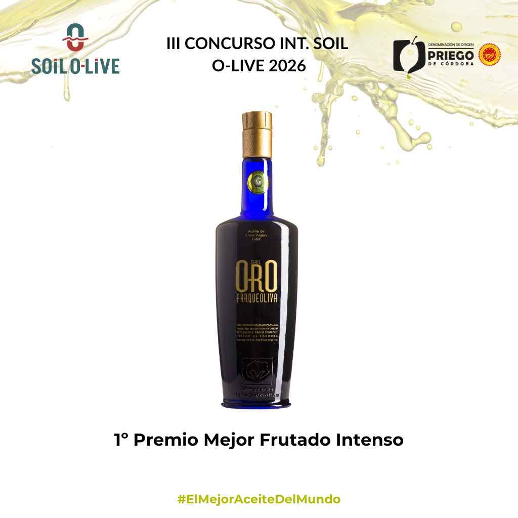 Parqueoliva Serie Oro gana el Frutado Intenso en el concurso internacional Soil O-Live 2026.