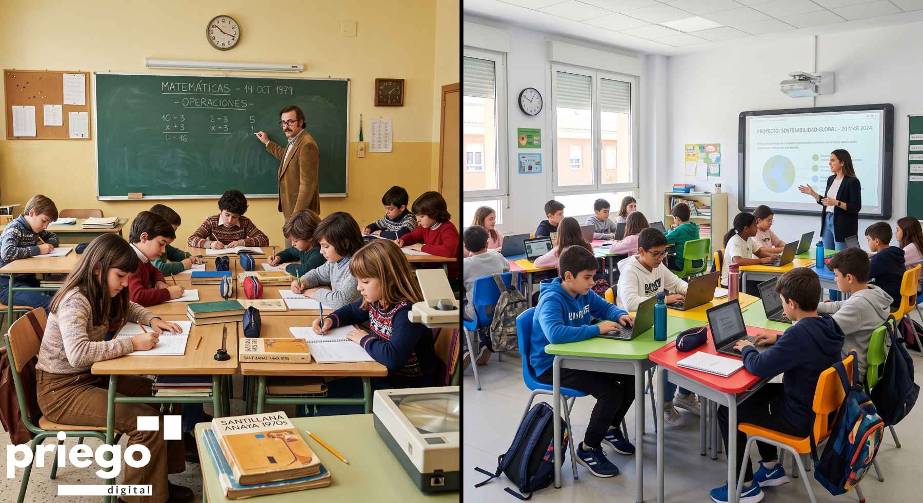Las clases de ayer y las clases de hoy.