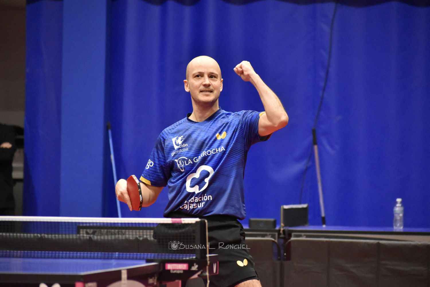 Carlos Machado, durante un partido de tenis de mesa.