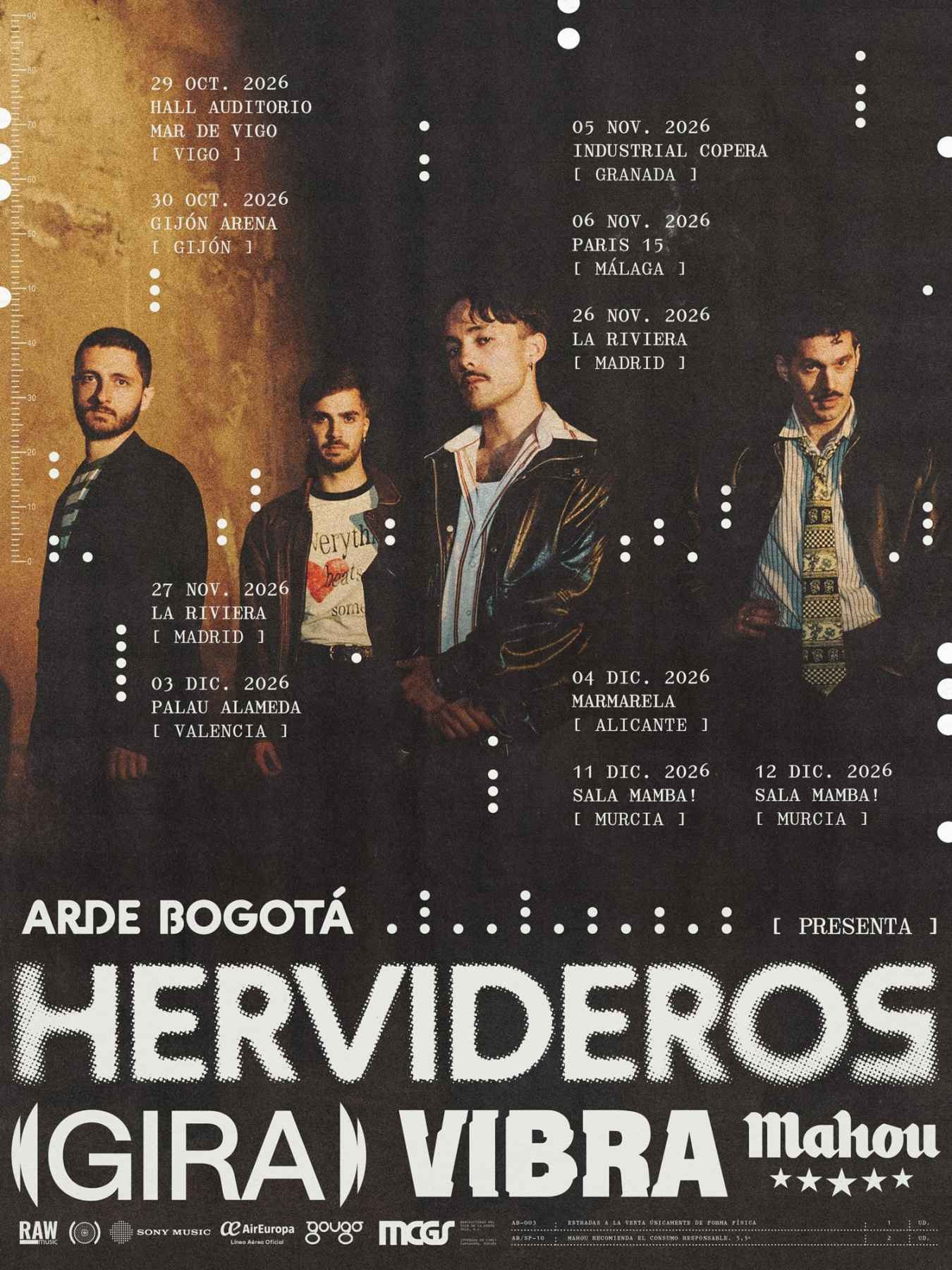 Cartel de la nueva gira de Arde Bogotá.