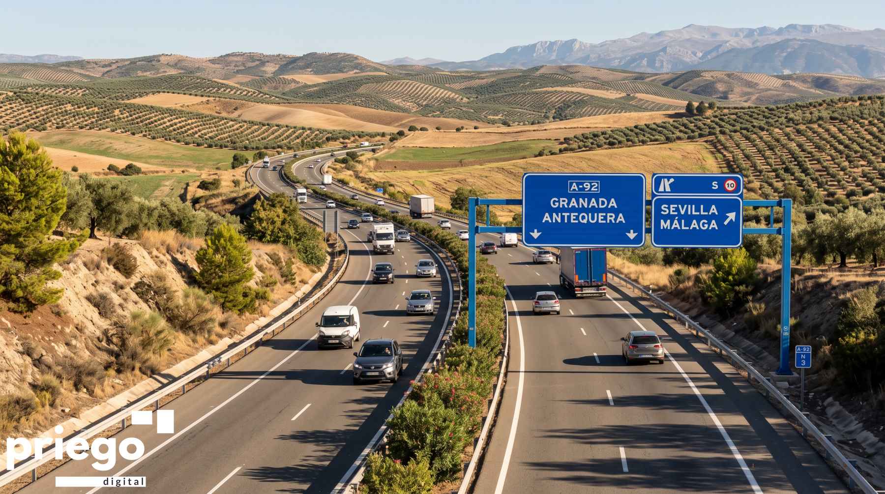 Tráfico en una autovía andaluza.