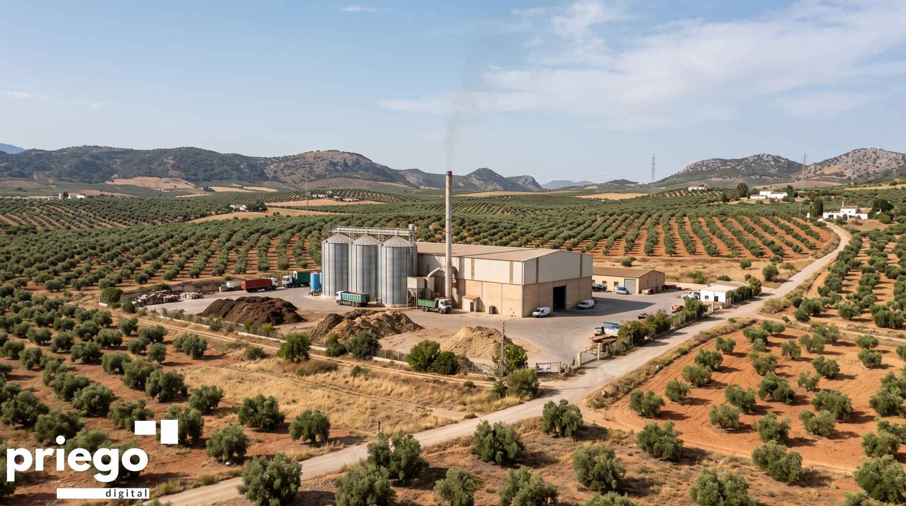 Recreación de una planta de biomasa.