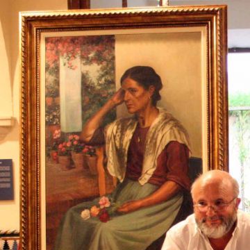 "Señora sentada en el jardín", obra inédita de Lozano Sidro. (Foto: Antonio J. Sobrados)