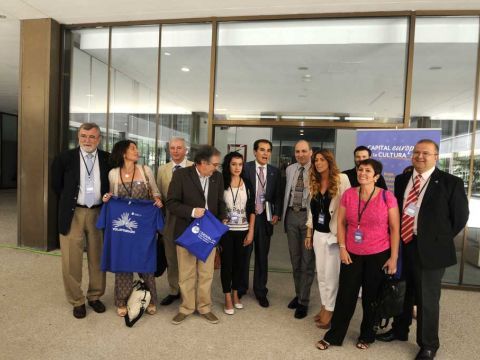 La delegación cordobesa tras exponer el proyecto. (Foto: Cedida)
