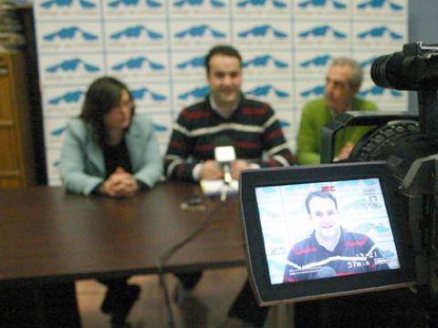 Un momento de la rueda de prensa celebrada esta mañana. (Foto: R. Cobo)