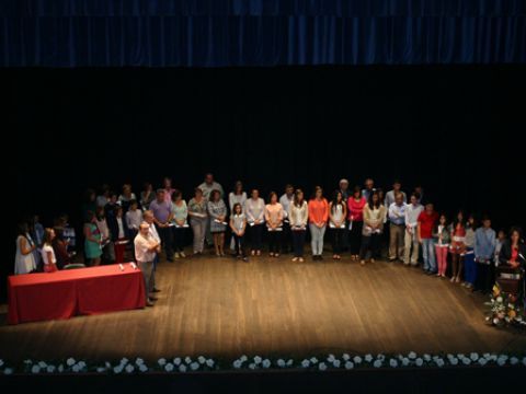 Un momento de la celebración del acto, ayer en el Teatro Victoria. (Foto: R. Cobo)